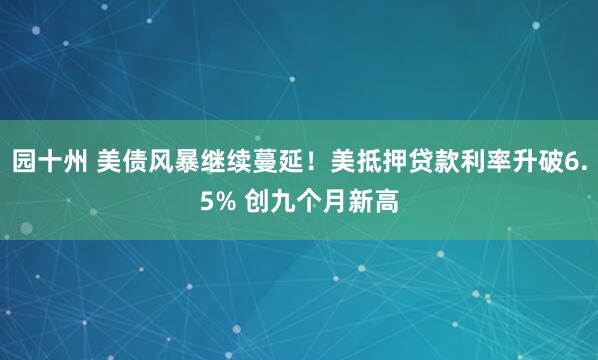 园十州 美债风暴继续蔓延！美抵押贷款利率升破6.5% 创九个月新高